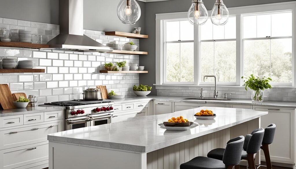 Subway-tile backsplash