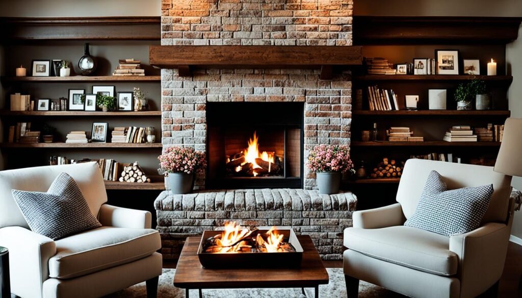 cozy living room with fireplace