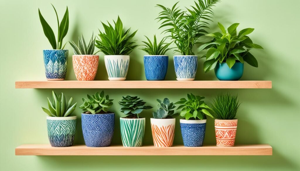 plants on shelf